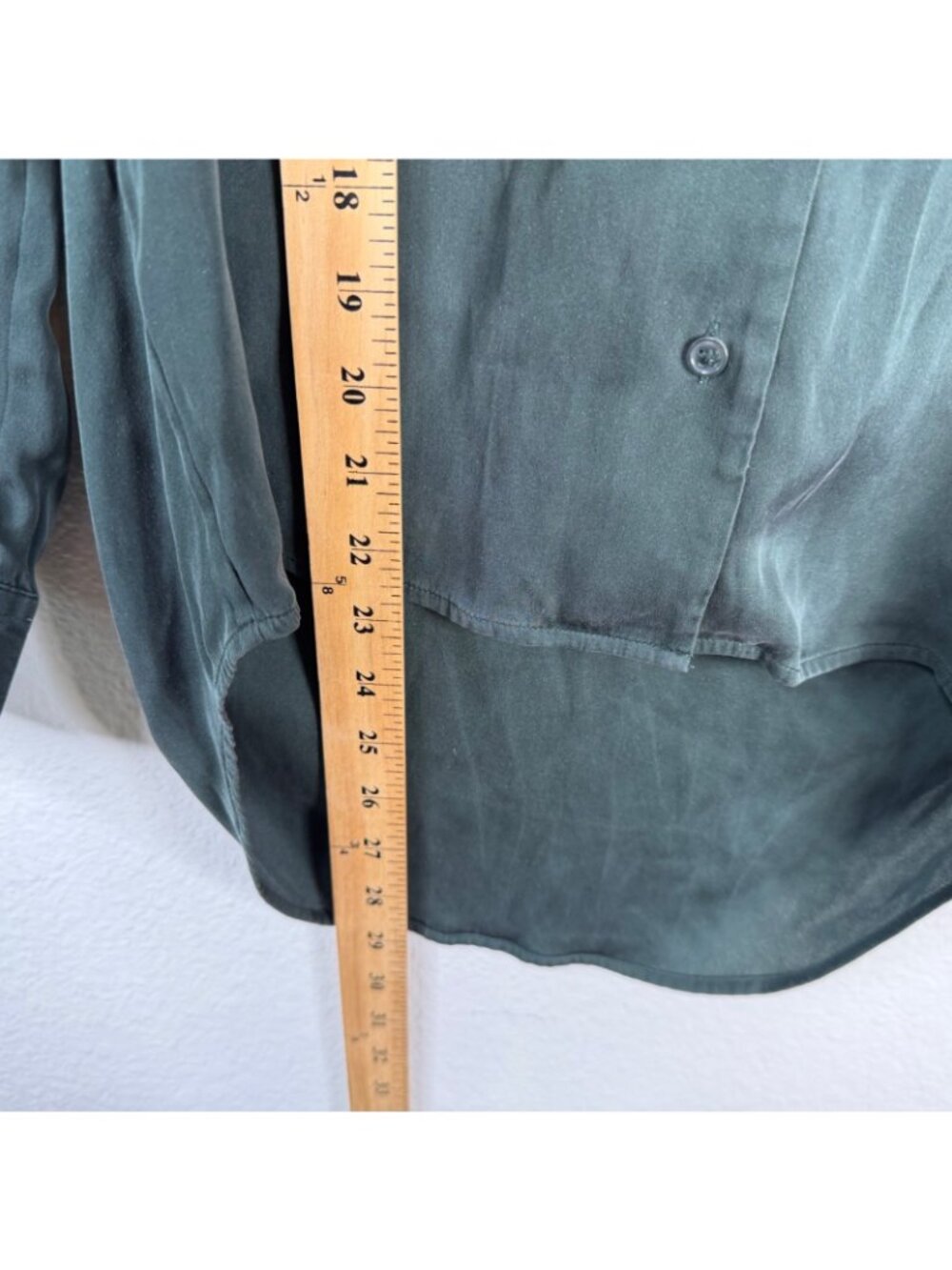 Quince Women's Forest Green Sz S Washable Stretch Silk Notch Collar Quiet Luxury - Picture 11 of 11